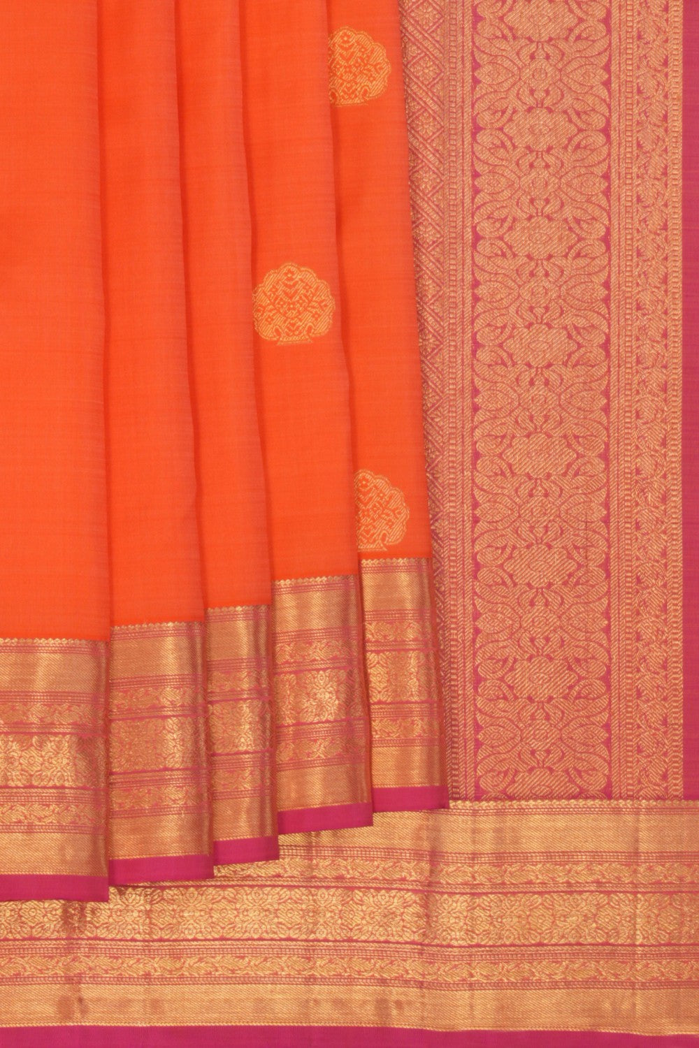 Image of Kanchi Silk Orange Saree